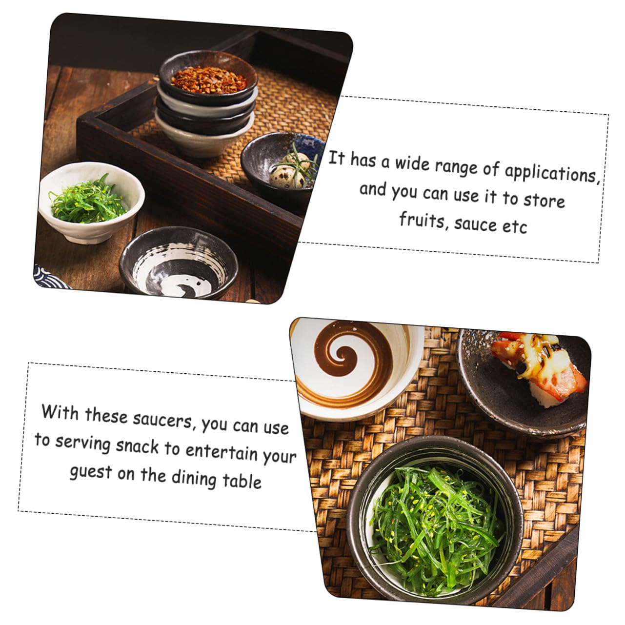 Coupelles à Sauce Japonaises en Céramique 4 Pièces pour Servir et Conserver, Design Délicat, pour Usage Domestique et Restaurants