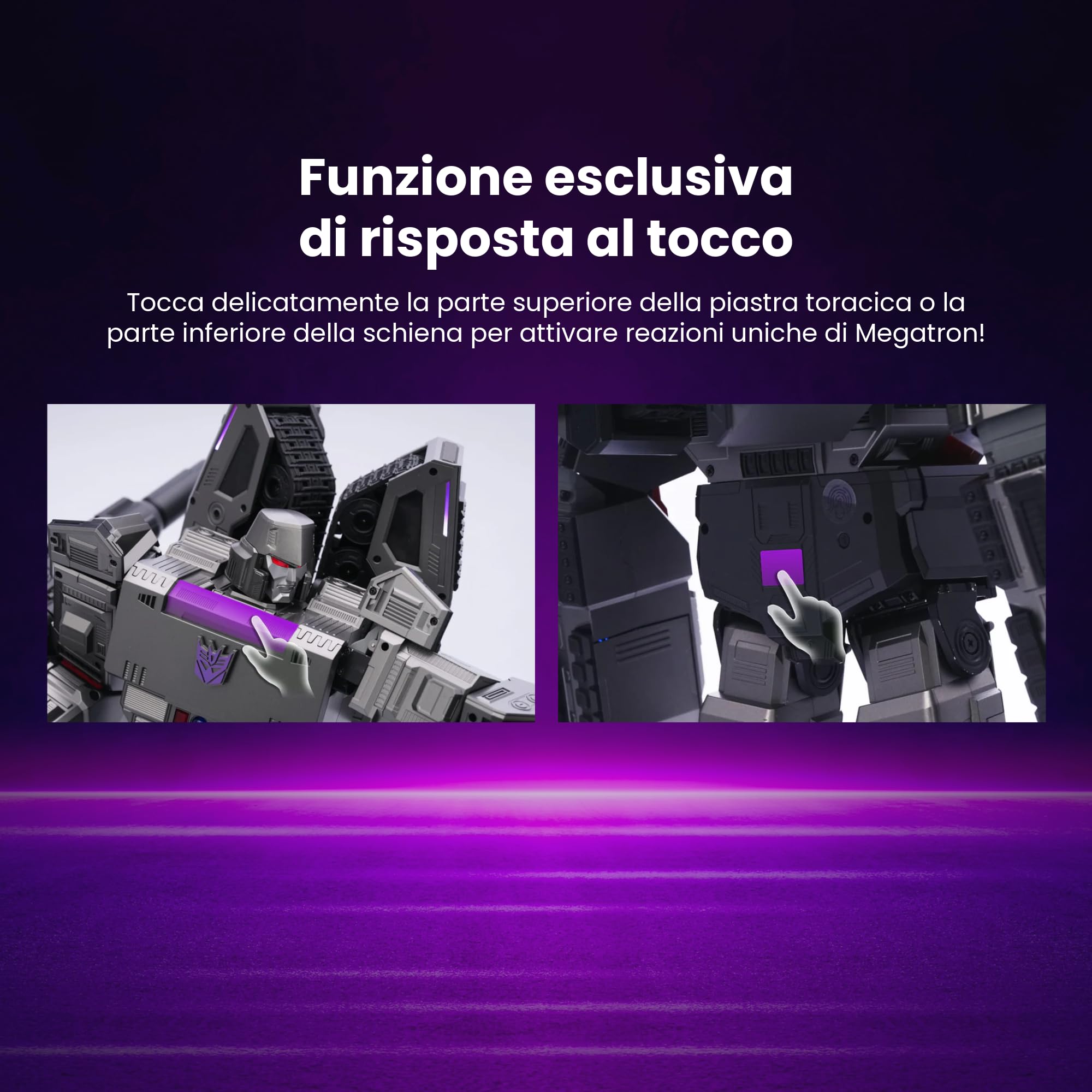 Robosen Flagship Megatron Robot Auto-Trasformabile | Controllo Vocale e App | Modalità Robot e Carro Armato | 36 Servomotori, 118 Microchip, 112 LED | Collector Premium