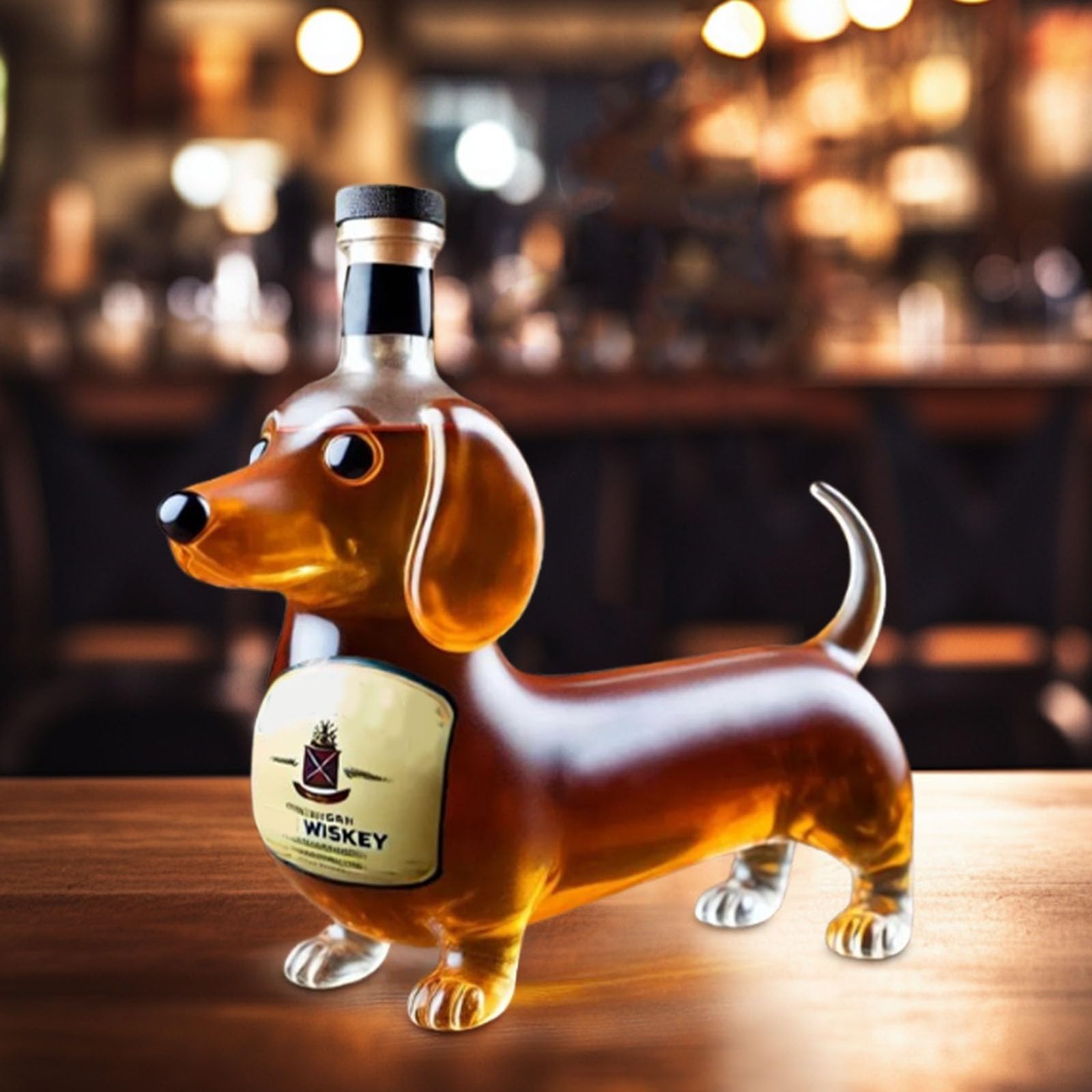 Karafka, 10 uncji / 300 ml butelka na wino w kształcie jamnika 3D, karafka do whisky, czerwonego wina(#1)