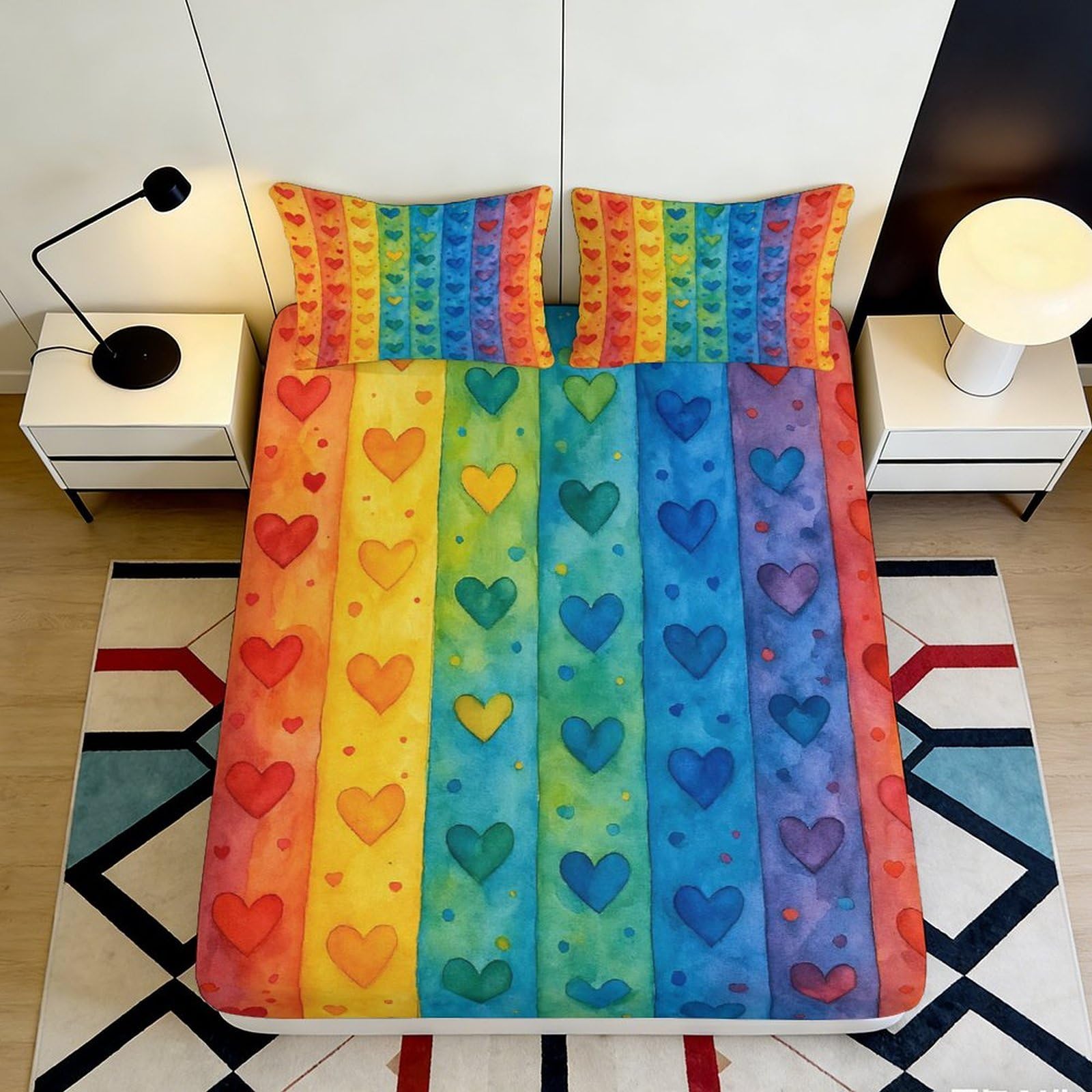Uxinyoume Style-5 3D Printed Tabby Cat Fitted Sheet Microfiber Soft Bedroom Decor Animal Stripe Mattress Cover For Home Dorm 90X200x25cm