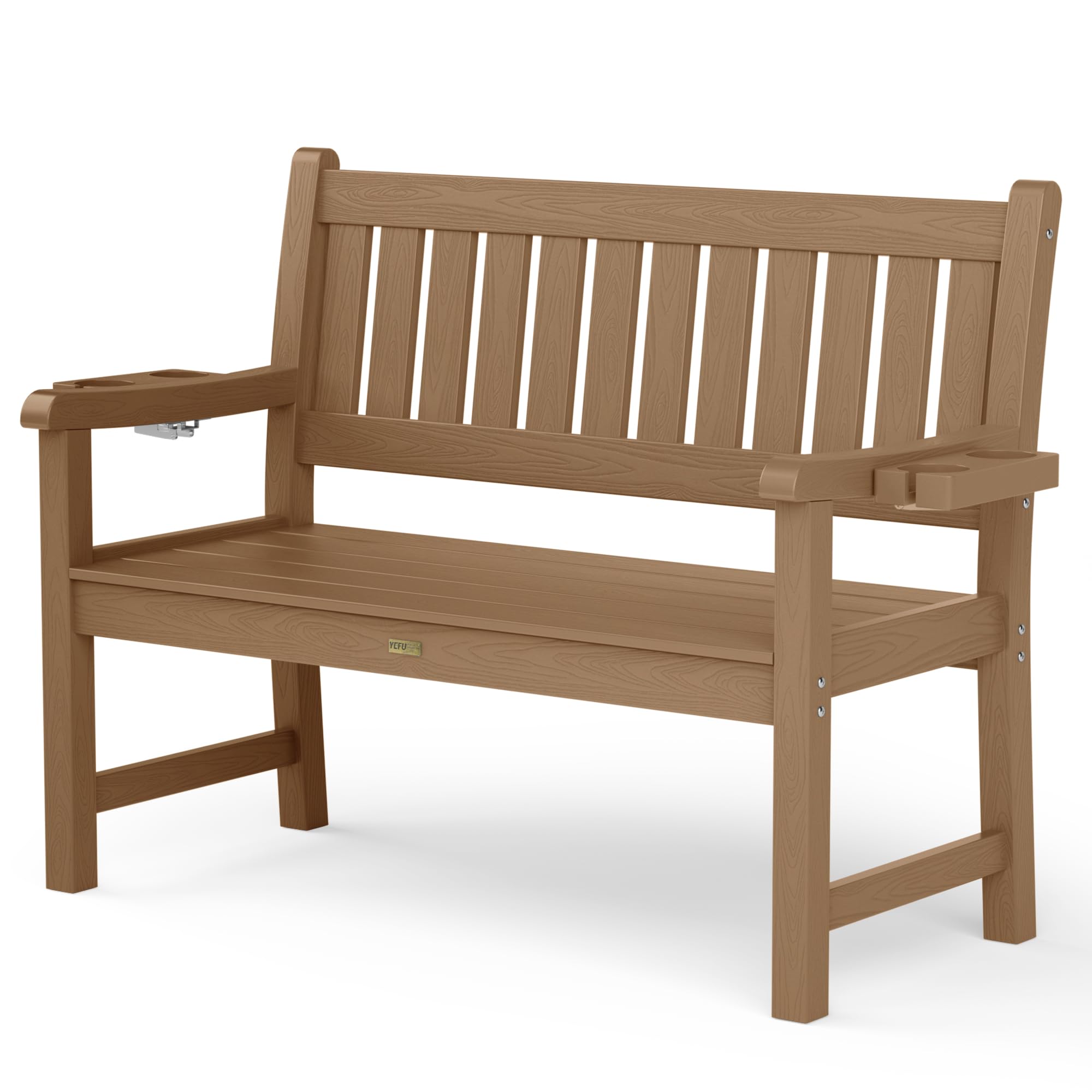Amazon.com: YEFU Outdoor Bench, 2-Person Garden Benches, All Weather HIPS Patio Seating Bench ...
