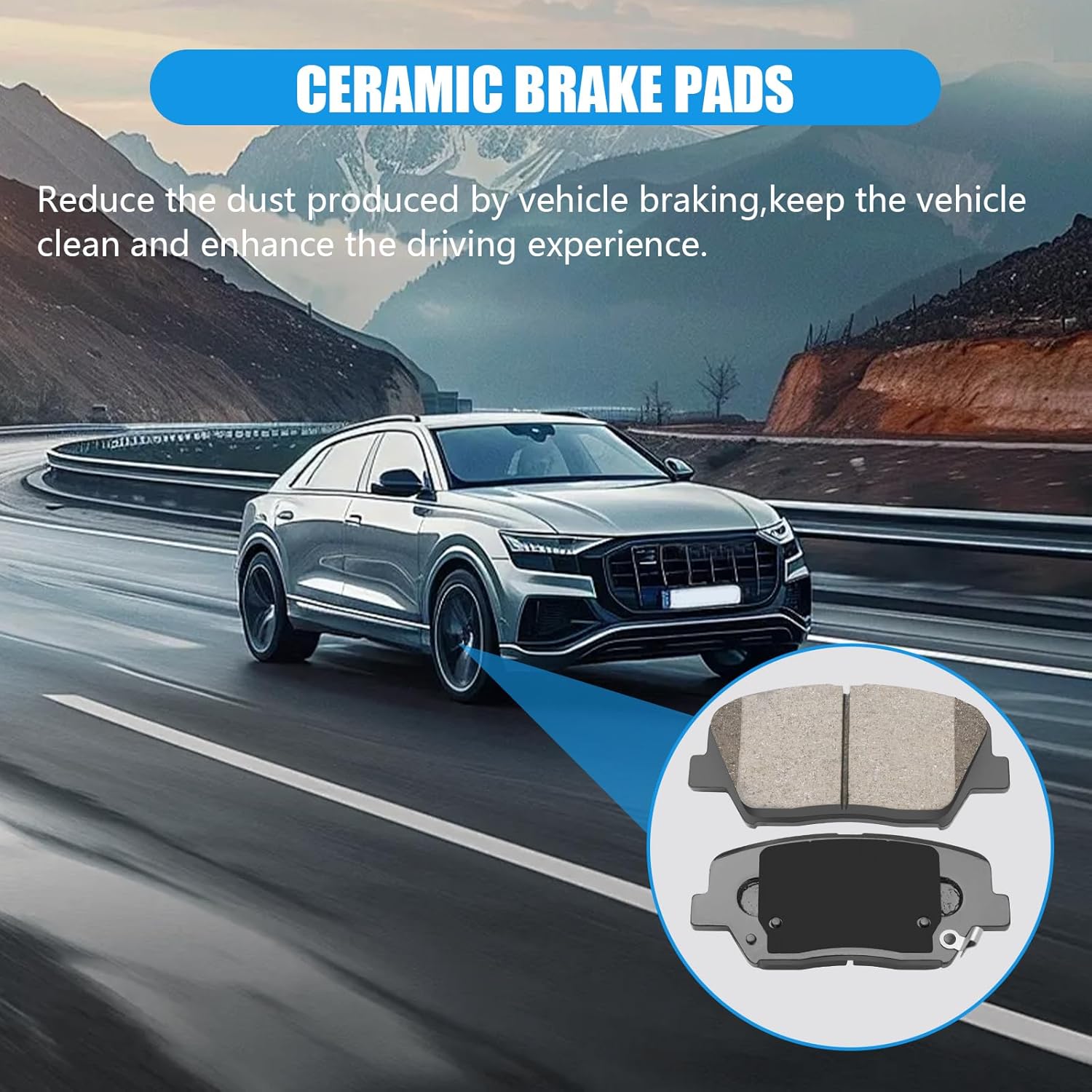 Front Brake Pads Compatible with Hyundai Santa Fe Sport XL Azera Kia Sorento Rondo Ceramic Brake Pads w/Hardware Replacement(HZ1432)