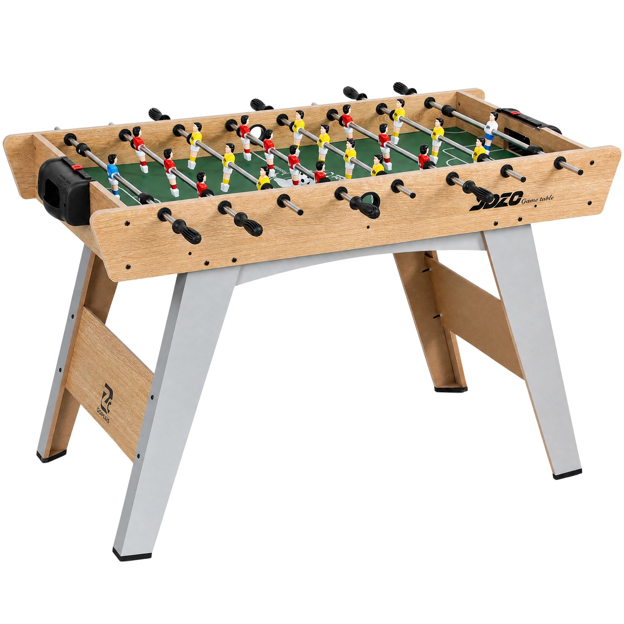 SPORTNOW 4ft Football Table, Foosball Table Game with 22 Players, 2 Footballs, 2 Manual Scorers, Anti-Slip Handles, Freestanding Indoor Family Game Football Set for Adults, Gift, Natural Wood Finish