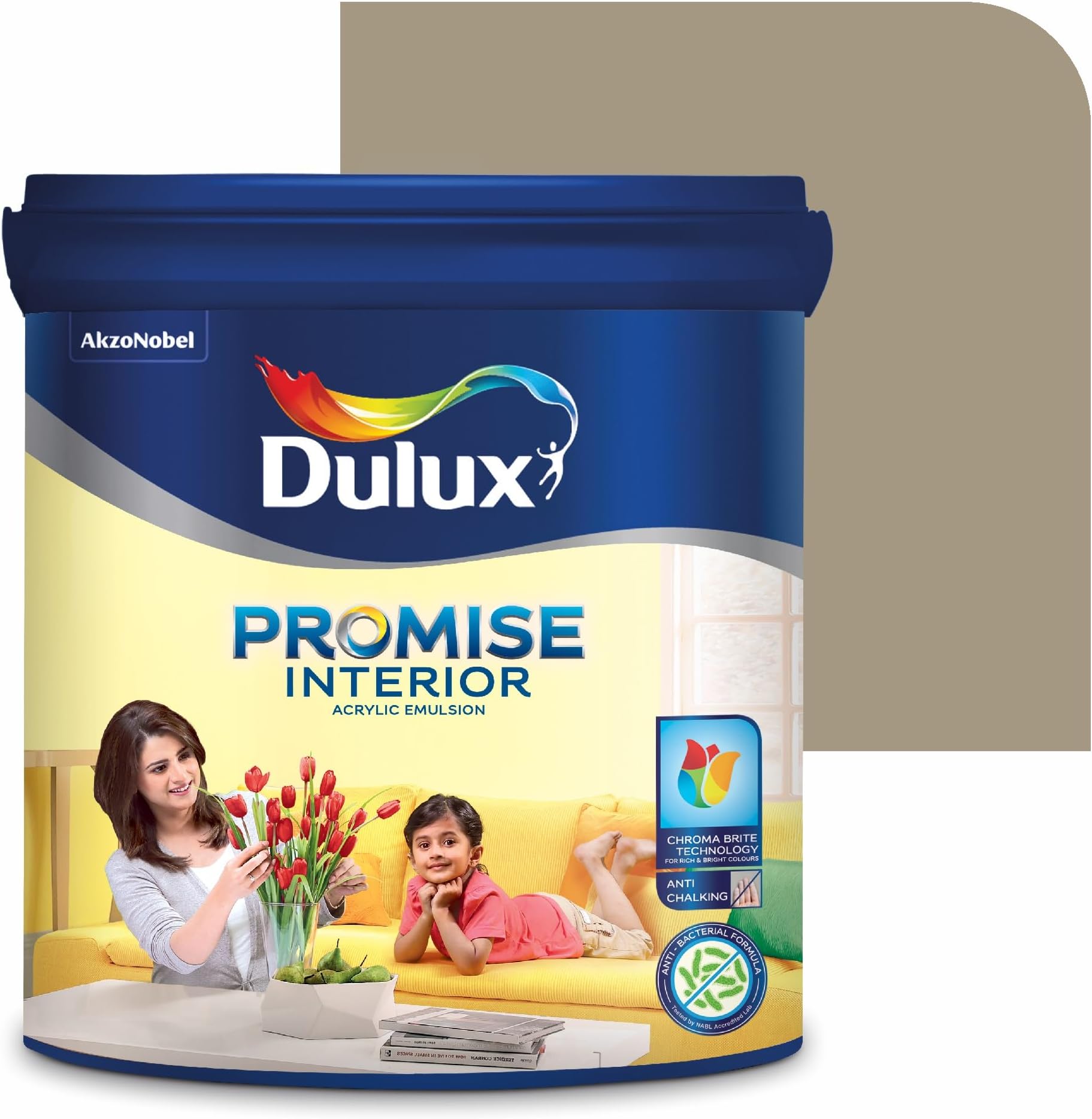 Dulux Promise Interior Emulsion Paint (10L, Tender France) | Brighter & Longer-Lasting Colors | Rich Finish | Chroma Brite Technology | Anti-Chalk | Water-Based Acrylic Paint