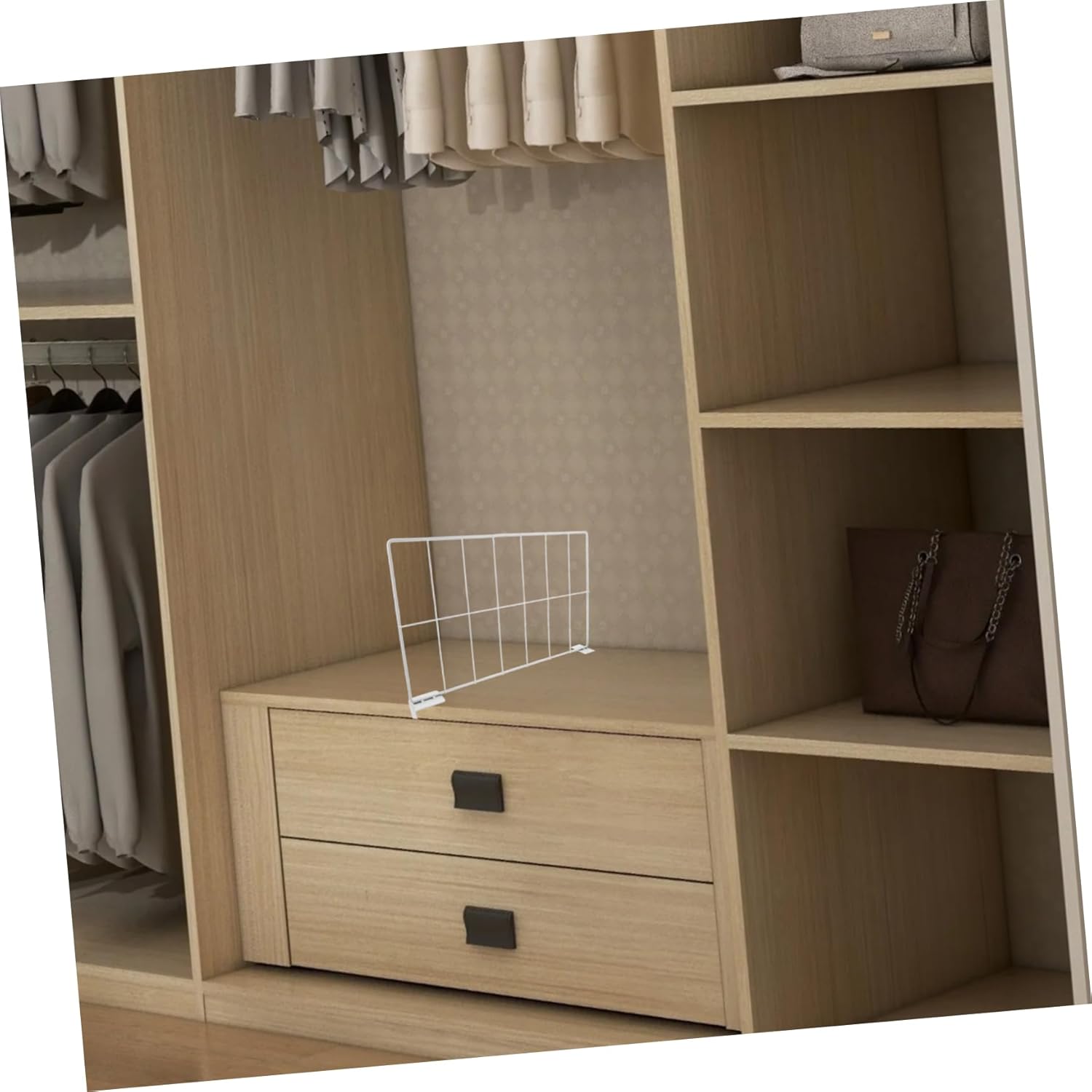 Zerodeko 2pcs Wire Shelf Dividers Storage Racks for Closet Pantry Garage Laundry Wire Shelving Storage System