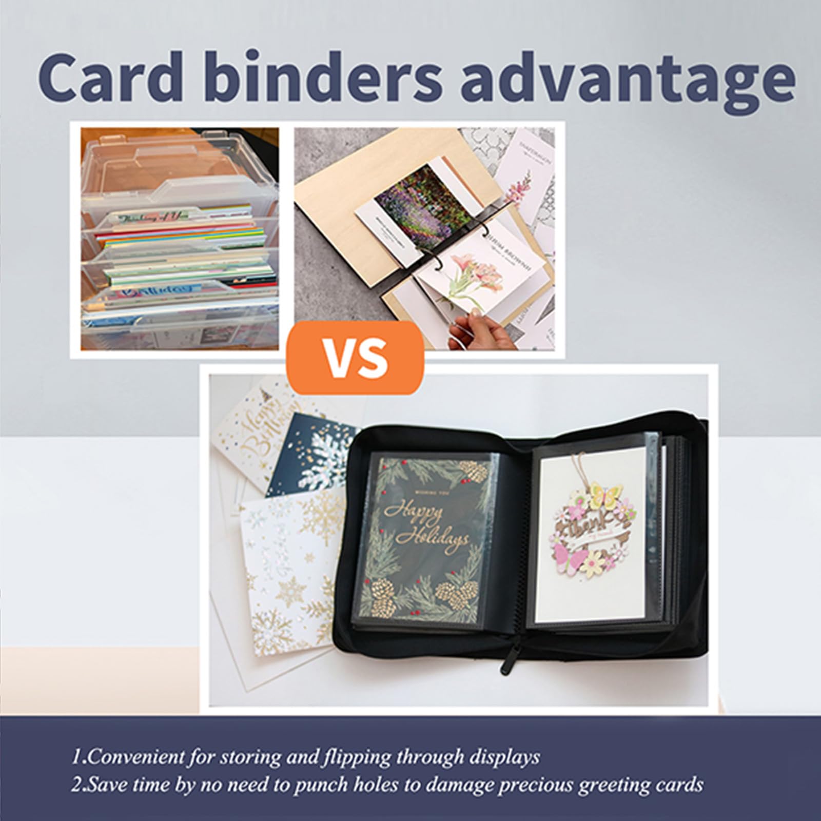Amazon.com: Magiarcana greeting card book organizer,christmas card photo  album,birthday card organizer binder,for greeting card box keepsake storage  and display,holds 84 cards (black) : Home & Kitchen
