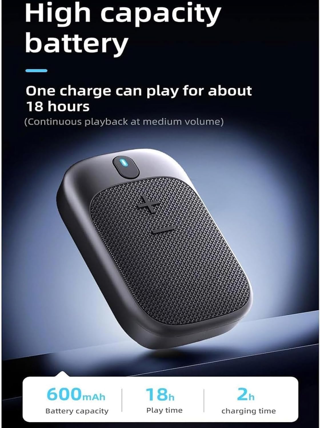 Wearable Bluetooth Speaker-miniWaterproof Speaker Cip Type - Buit-in Microphone forHands-Free Music and Call Functions (Blue)