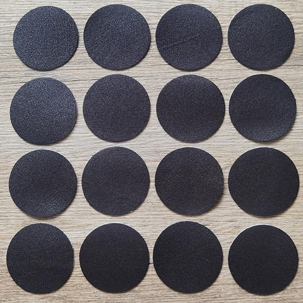 16Pcs Round Faux Leather Repair Kit for Damaged Leather Furniture,Waterproof Self Adhesive Leather Repair Patch for Sofa,Chair,Car Seat (Black)