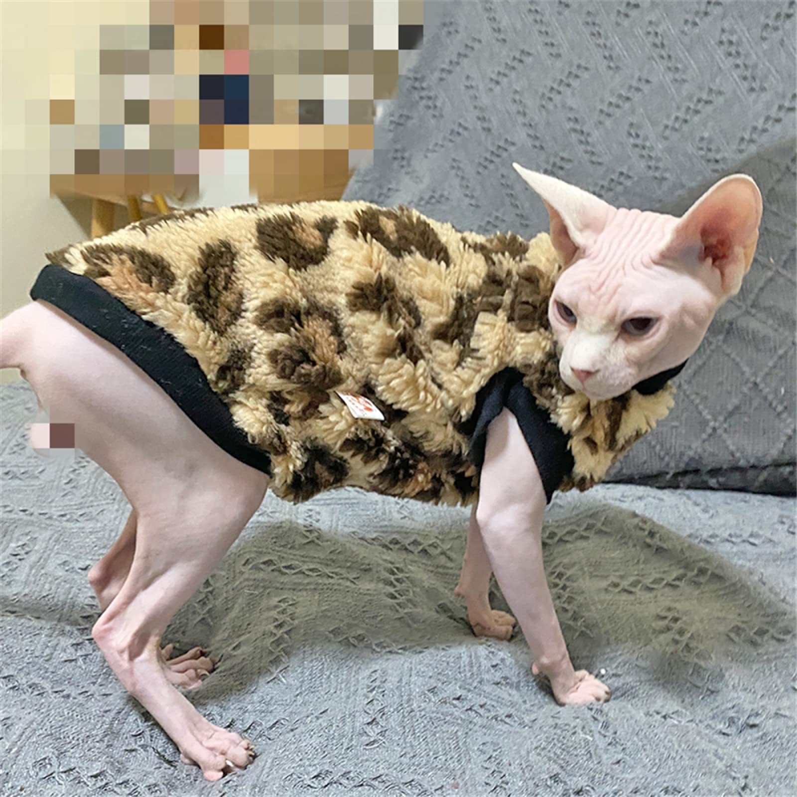 Ropa Para Gato Sphynx Devon – Chaqueta Cálida Elástica De Navidad, Otoño E Invierno, Talla L Naranja