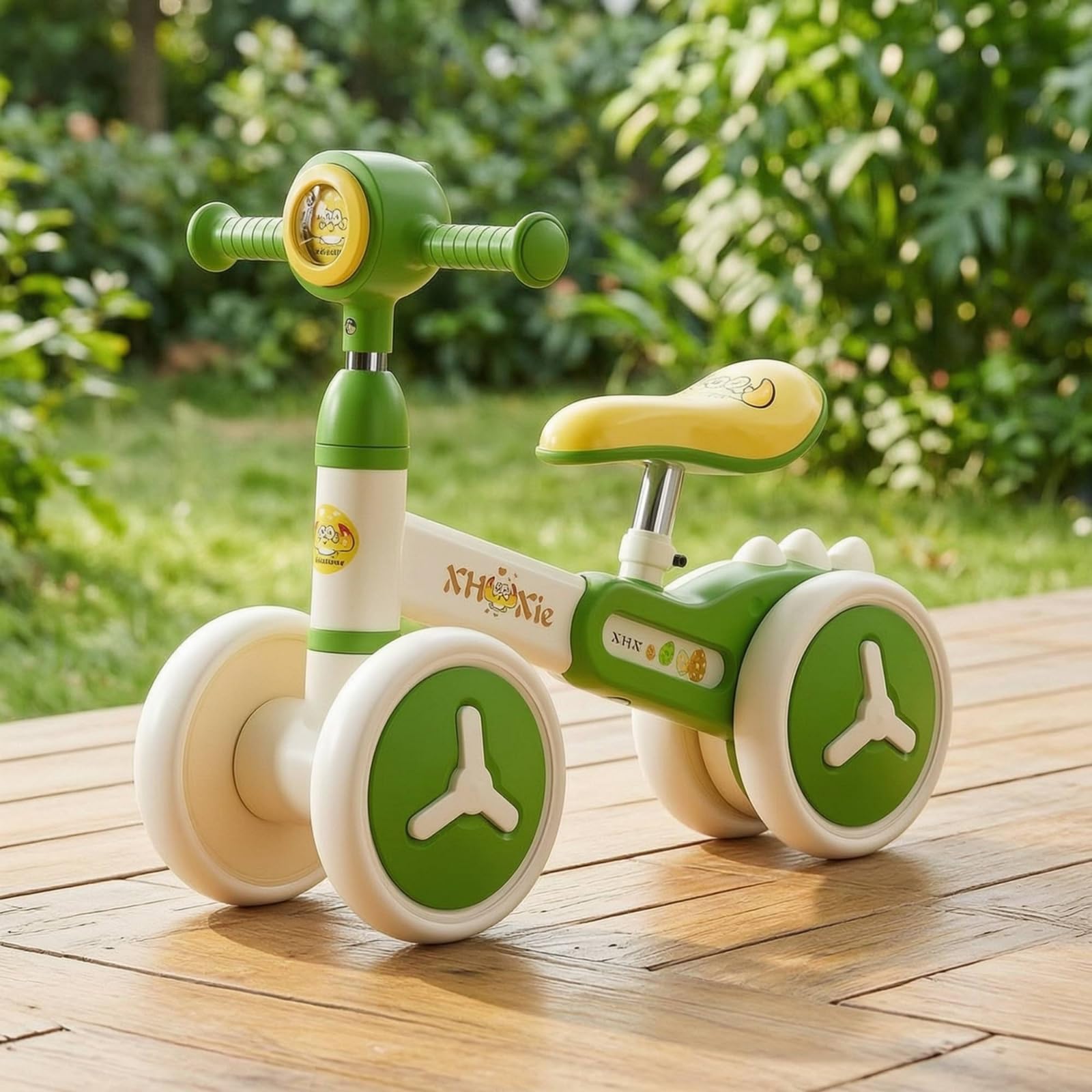 predolo Bicicletta Senza Pedali per Bambini, 【恐龙款】绿色音乐灯光Pu座, Modello Dinosauro, Verde, Con Musica E Luci, Sedile In PU