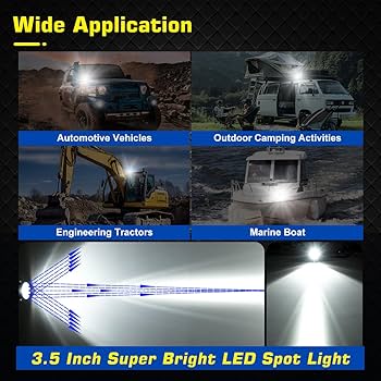 Amazon.com: WOWLED Magnetic LED Work Light 12V, 50W 3.5 Inch