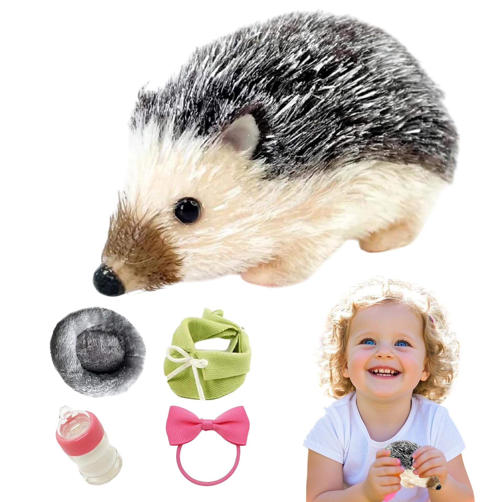 Generico Hedgehog Plush Toy, Soft Hedgehog Toy, Realistic Design, Sturdy Material, Silicone Animal Model, Ideal for Living Room, Bedroom, Study, Indoor Home Decorations, 2.76x5.12 inches