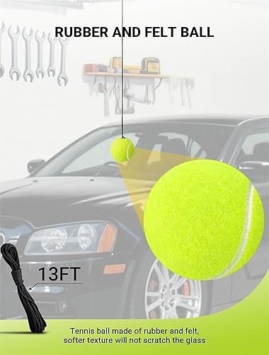 Miniatura 3 de Paquete de 2 pelotas de tenis con cuerda no elástica, indicador preciso de parada de coche con hebilla de ajuste, fácil instalación, asistencia de