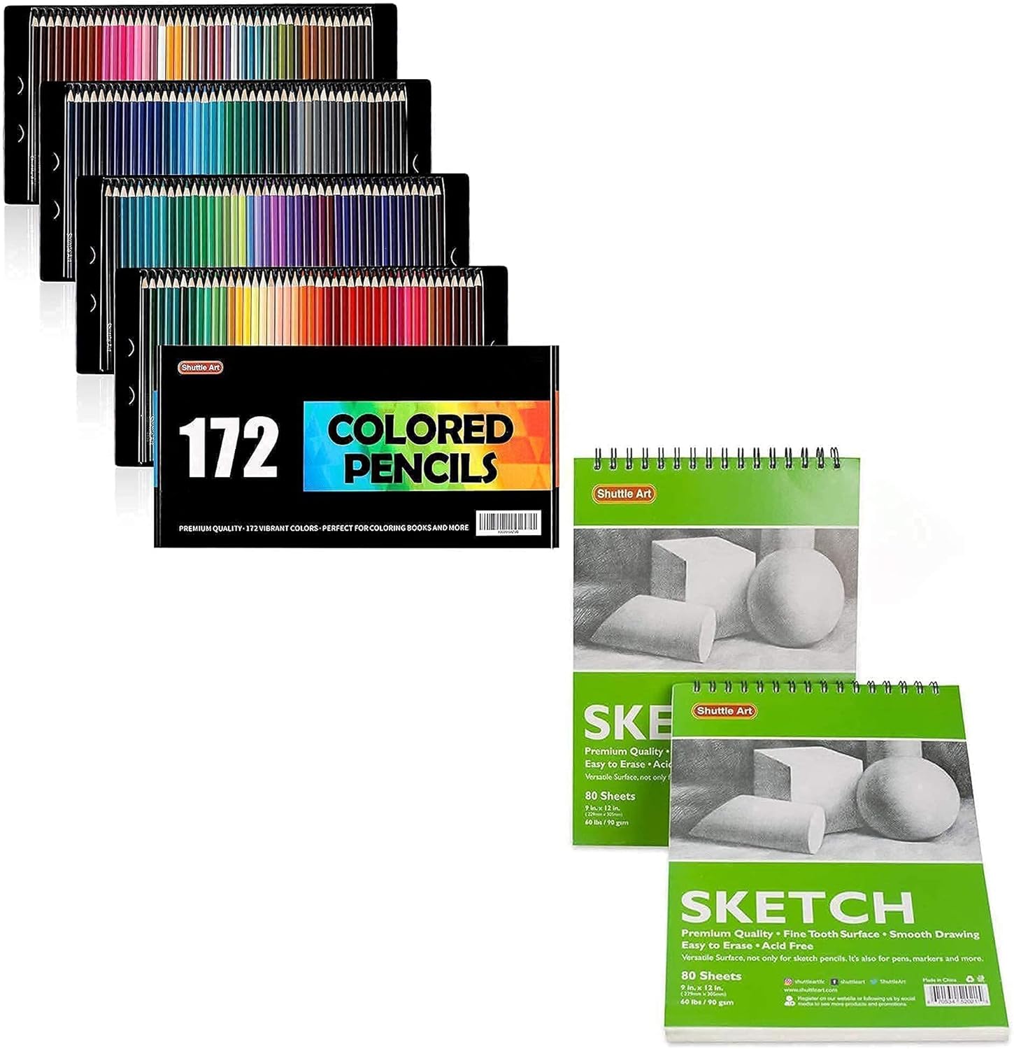 Shuttle Art Colored Pencils Bundle, Set of 172 Colors