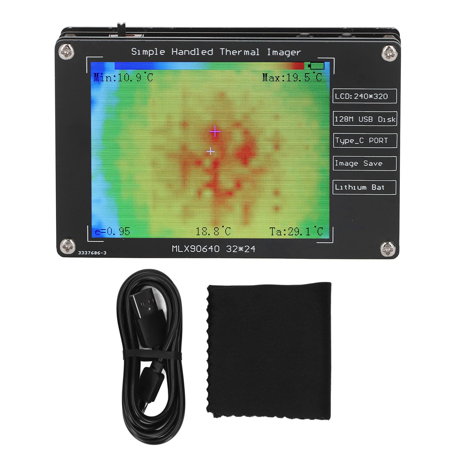 Cámara Termográfica Cámara Térmica Infrarroja de Detección de Calor Herramienta de Detección de Temperatura Multifuncional Pantalla TFT de 2,8 Pulgadas 320x240 con