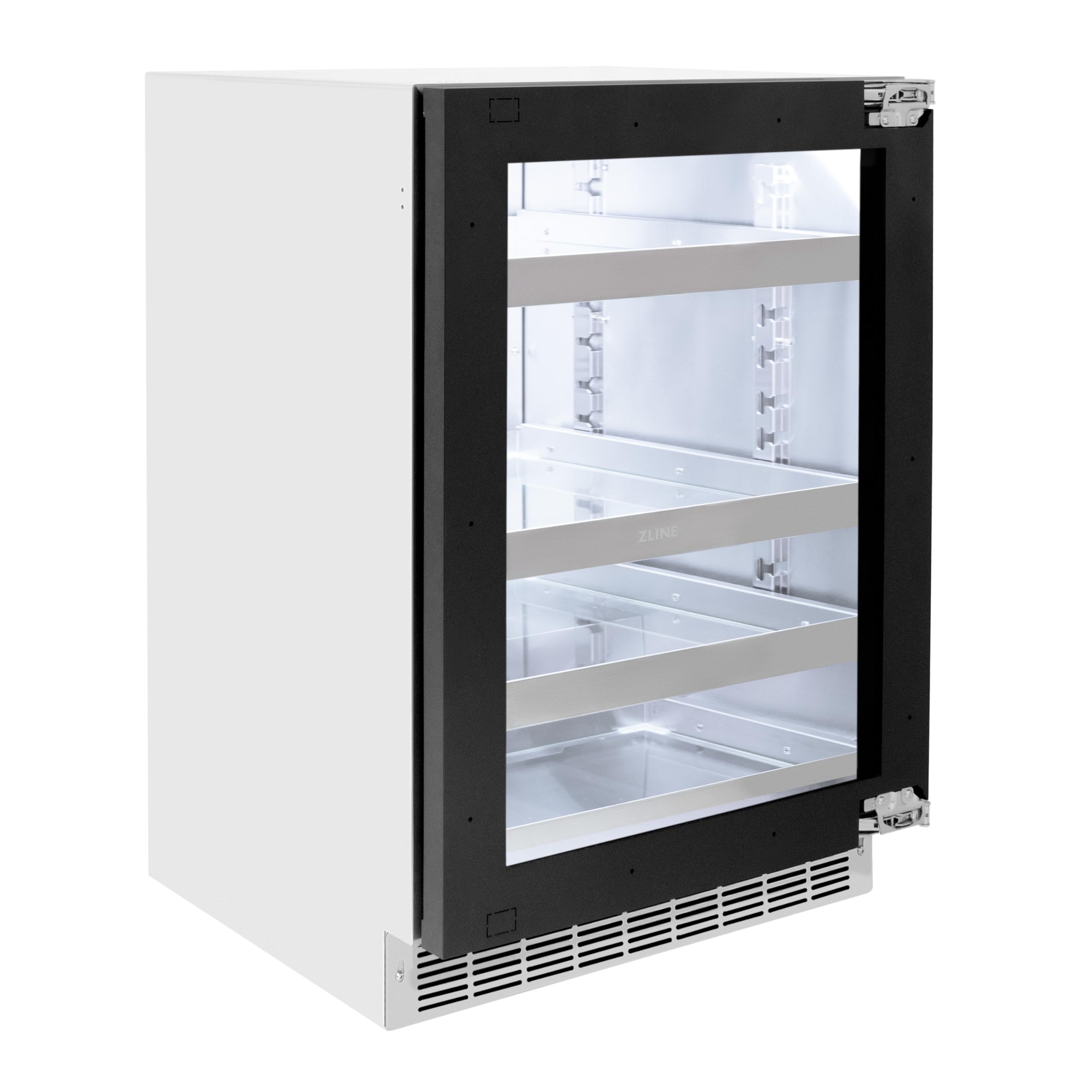ZLINE Autograph Edition 24 In. Touchstone 151 Can Beverage Fridge With Panel Ready Glass Door And Matte Black Handle (Rbspoz-24-Mb) on Fridge.com - View 5