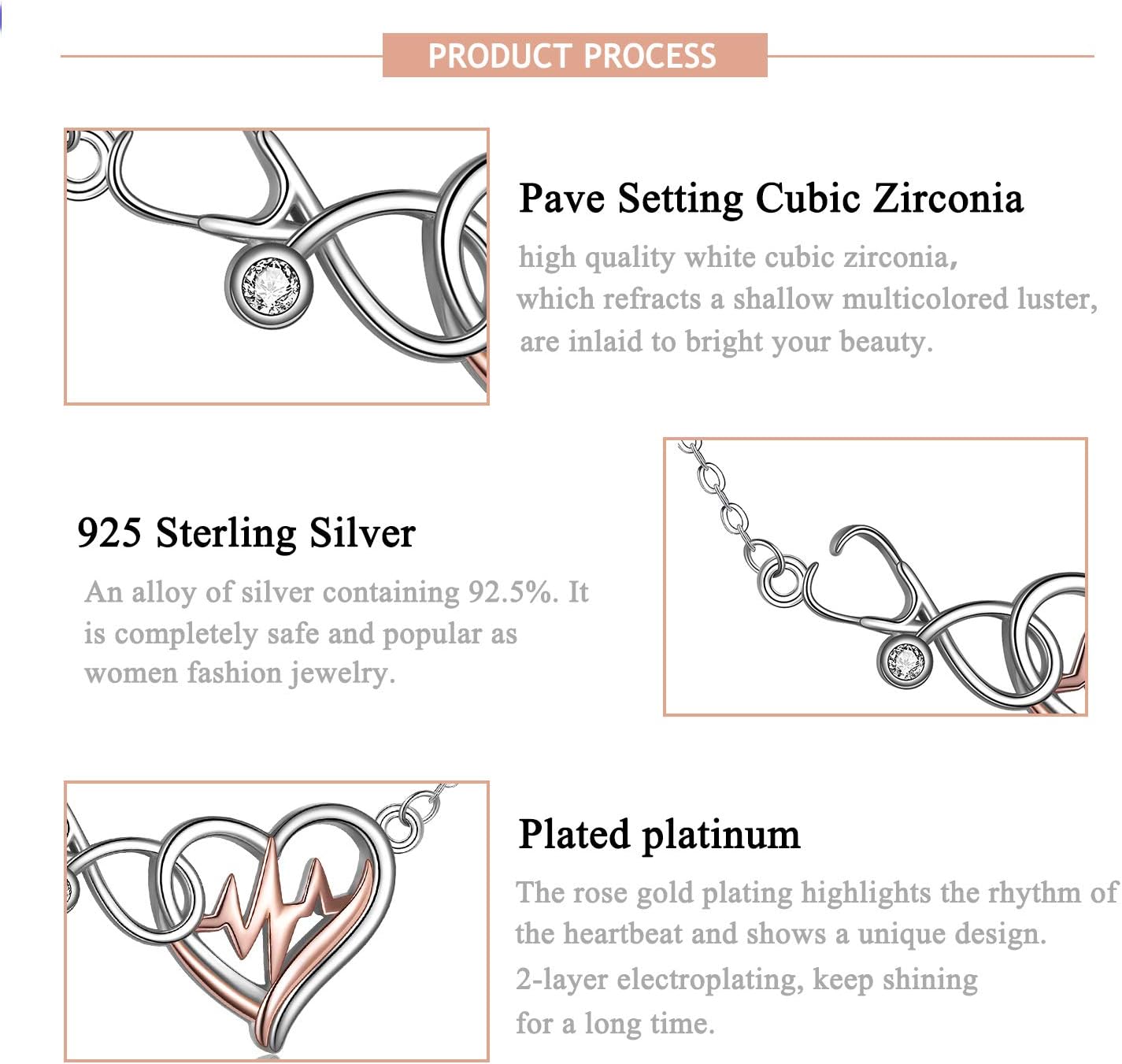 WINNICACA Nurse/Mucic Gifts Sterling Silver Stethoscope Caduceus Necklace Music Note Necklaces for Women Birthday Gift Mothers Day Gifts