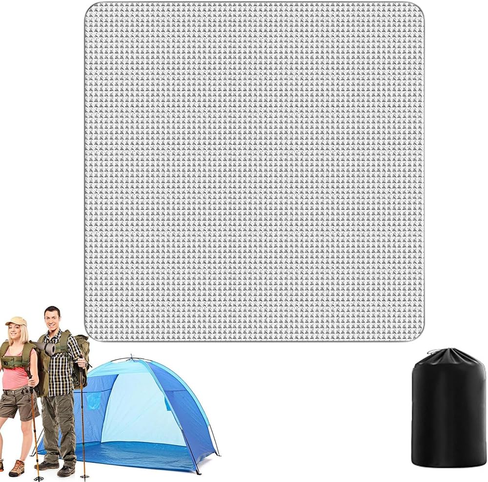 Mata kempingowa do spania z folii aluminiowej PVC | Wiele rozmiarów, na kemping, wędrówki, na zewnątrz: wodoodporna folia aluminiowa odbijająca ciepło(150*200cm)