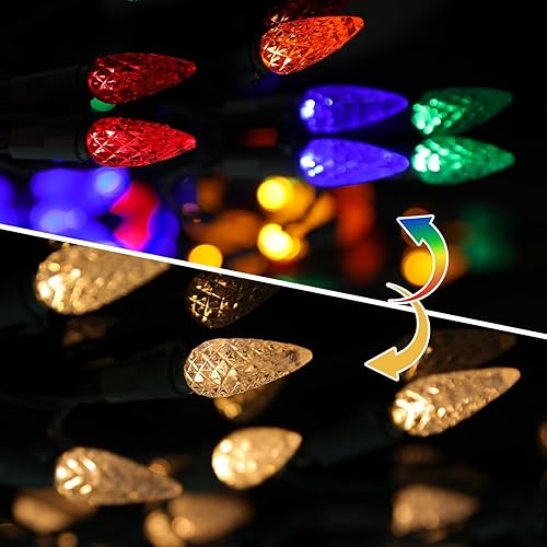 Miniatura 9 de Magshion Guirnalda de luces de Navidad, 8 modos, 17 pies, 50 LED, funciona con pilas, impermeable, mini tira de luces de Navidad para decoración de