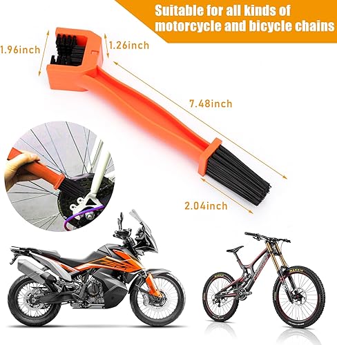 Miniatura 8 de Cepillo de cadena de bicicleta para motocicleta, herramienta de limpieza de cadenas y ruedas, limpiador de cadenas y engranajes, arandela de cadena