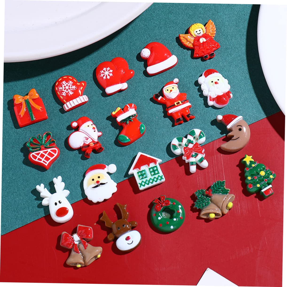 SEWACC 250piezas Accesorios De Resina Para Manualidades De Navidad Adornos Temáticos Para Decoración De Árbol Sombreros y Varios estilos