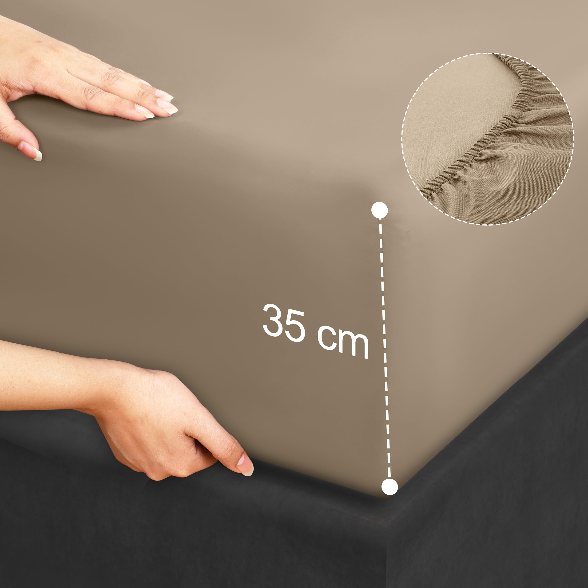 Utopia Bedding - Set Lenzuola Letto Matrimoniali 4 Pezzi 180x200 cm - Spazzolata Poliestre di Microfibra - Oeko-Tex Certificato - Lenzuolo con Angoli, Lenzuolo Piatto e 2 Federe 50x75, Sabbia