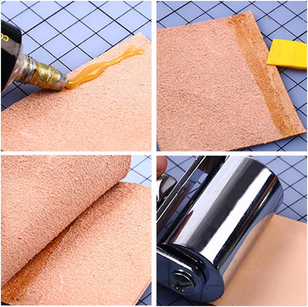 Leather Press Edge Roller Leather Glue Laminating Tool Platen Tool for Leather Working (26mm+60mm+100mm)