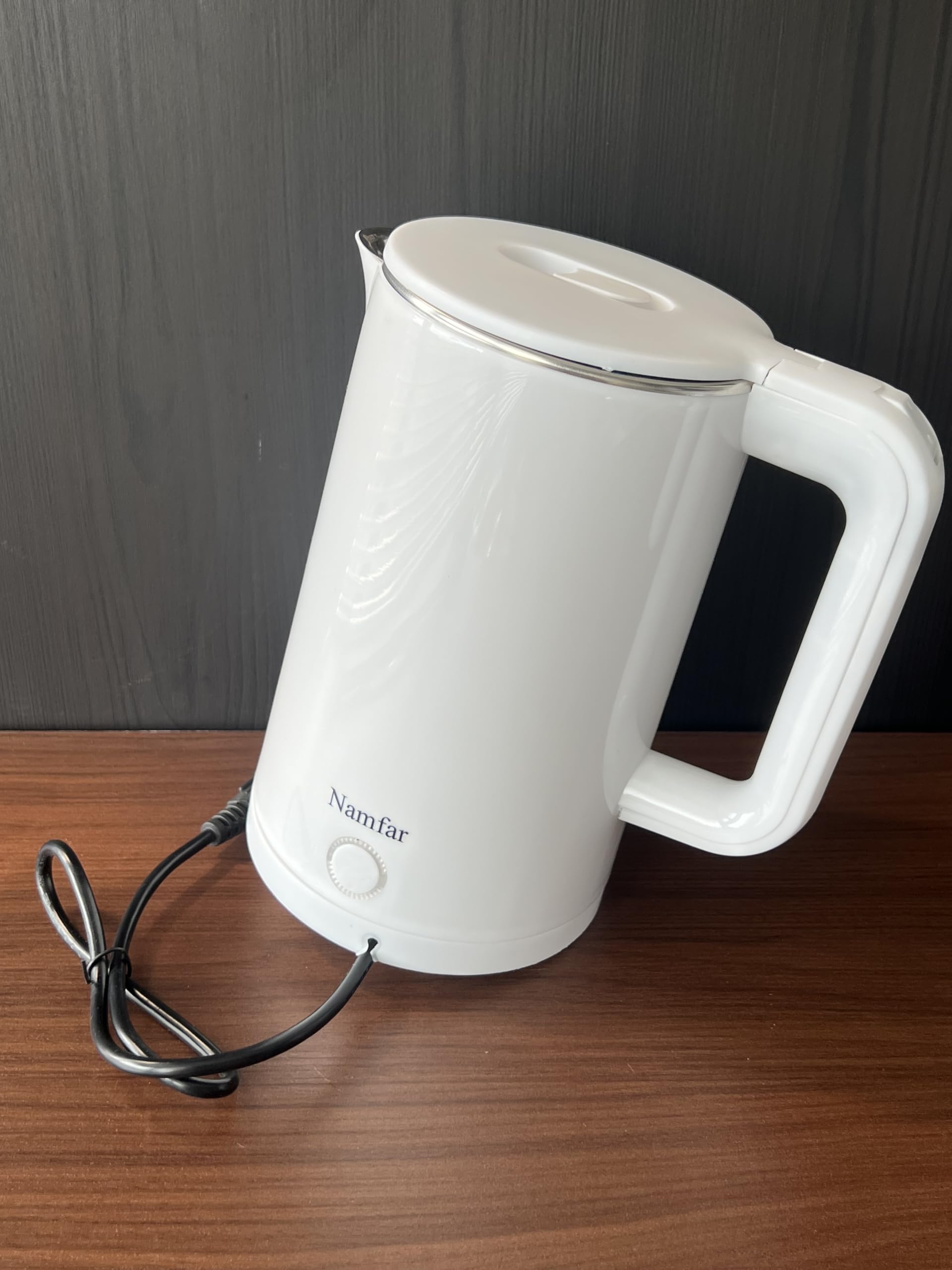 Namfar Electric Kettles for Household Purposes, Quiet Boil and Cool Touch Tea Kettle with Auto Shut-Off & Boil Dry Protection White
