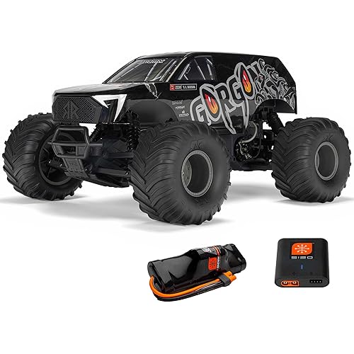ARRMA RC Truck 1/10 Gorgon 2 Wheel Drive RTR Brushed Monster Truck Battery & Charger Included Gun Metal ARA3230ST3