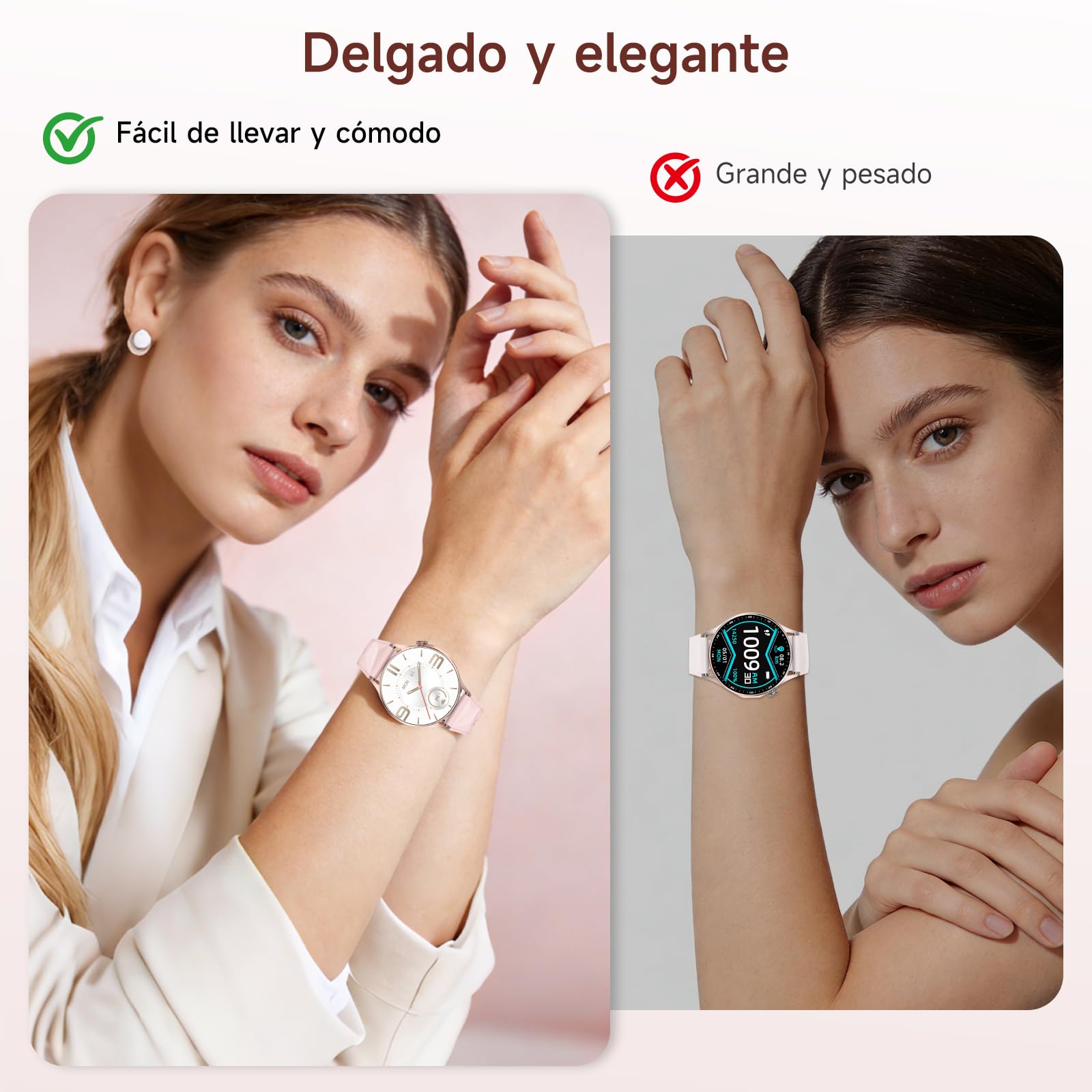 Reloj Inteligente Mujer con ECG+HRV/Presιón Arterιαl/Salud Femenina, 1.32" Smartwatch con Ácido Úrico, Lípidos Frecuencia Cardíaca, SpO2, Sueño Salud Watch Pulsómetro