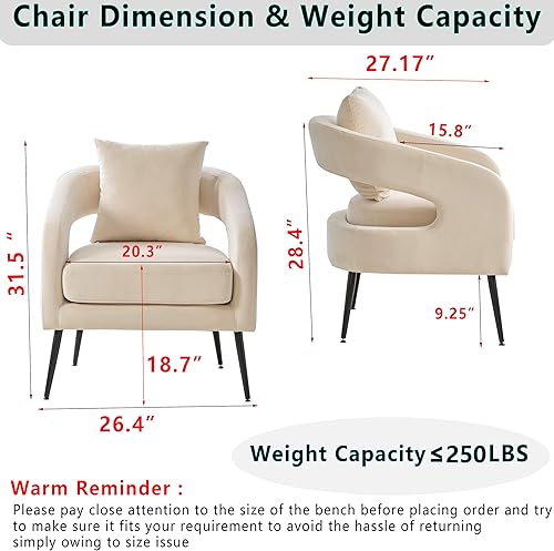 Miniatura 3 de Juego de 1 sofá biplaza pequeño y 2 sillas decorativas, juego de sofá y sillón de 3 piezas para sala de estar, moderno sofá de terciopelo con silla