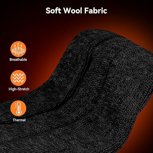 Miniatura 4 de SAVIOR HEAT Electric Heated Socks for Men Women 3 Heat Settings 2 * 2200mAh Rechargeable Battery Powered Cold Weather Heated Ski Socks Up to 10