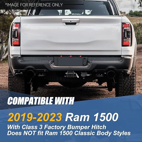 Miniatura 7 de Auto Dynasty Receptor y pasador de remolque de parachoques trasero de 2 pulgadas de clase 3 de fábrica, compatible con Ram 1500 2019-2023,