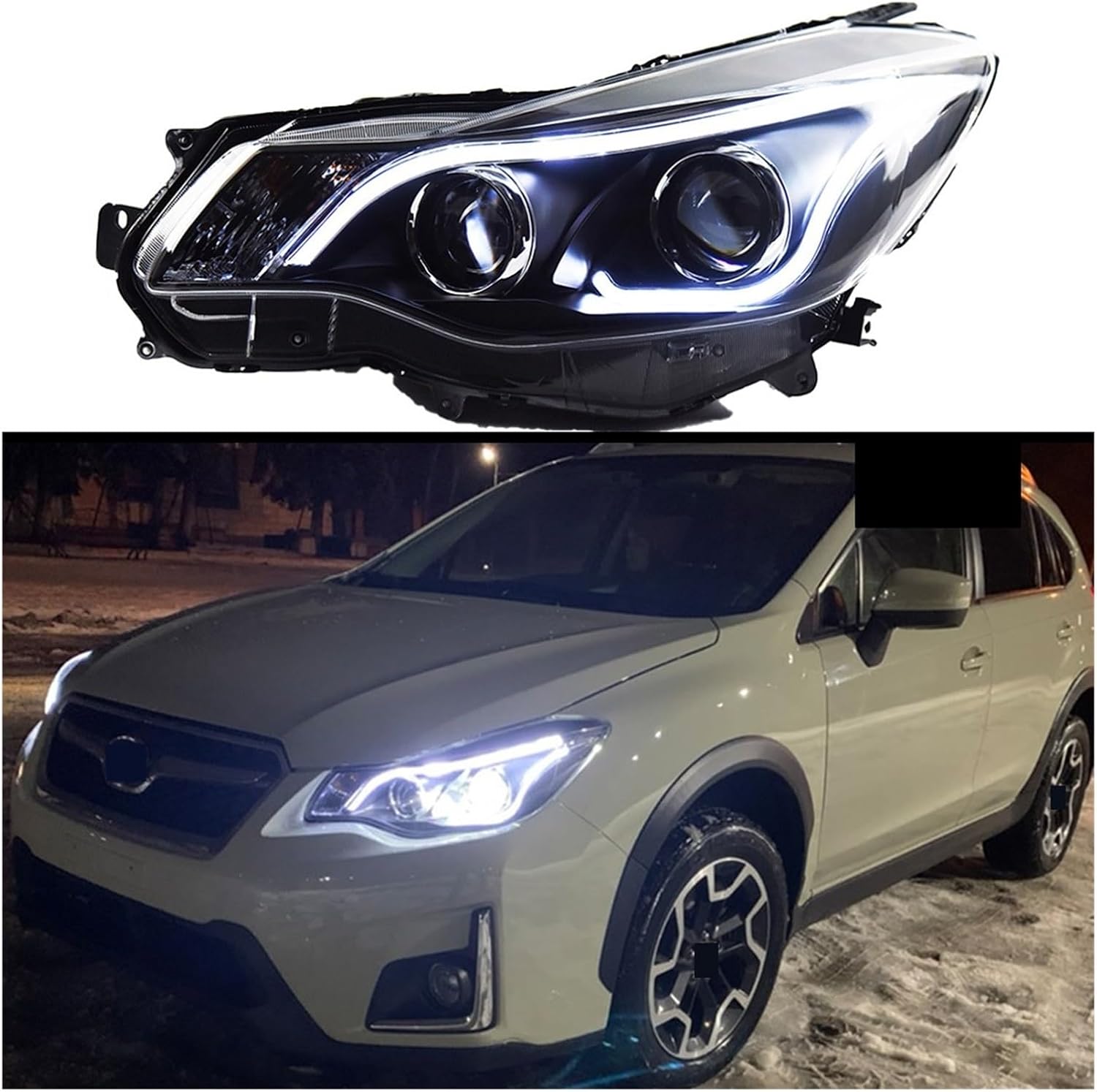 Car Front Headlight Compatible With Subaru XV 2011-2017 Fiesta LED HeadLamp Styling Dynamic Turn Signal Lens Automotive Accessories 2pcs(No bulb)