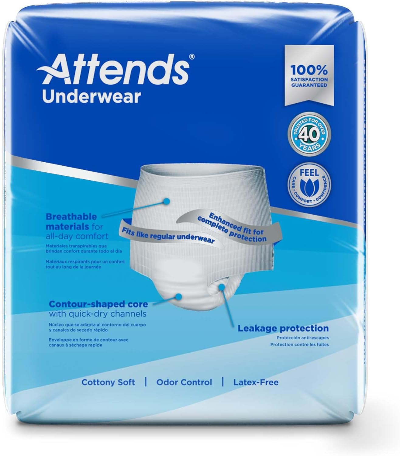 Attends Adult Absorbent Underwear, X-Large [56 Count] - Maximum Absorbency for Men and Women - Disposable Pull-On Diapers with Tear-Away Sides and Breathable Waistband - AP0740