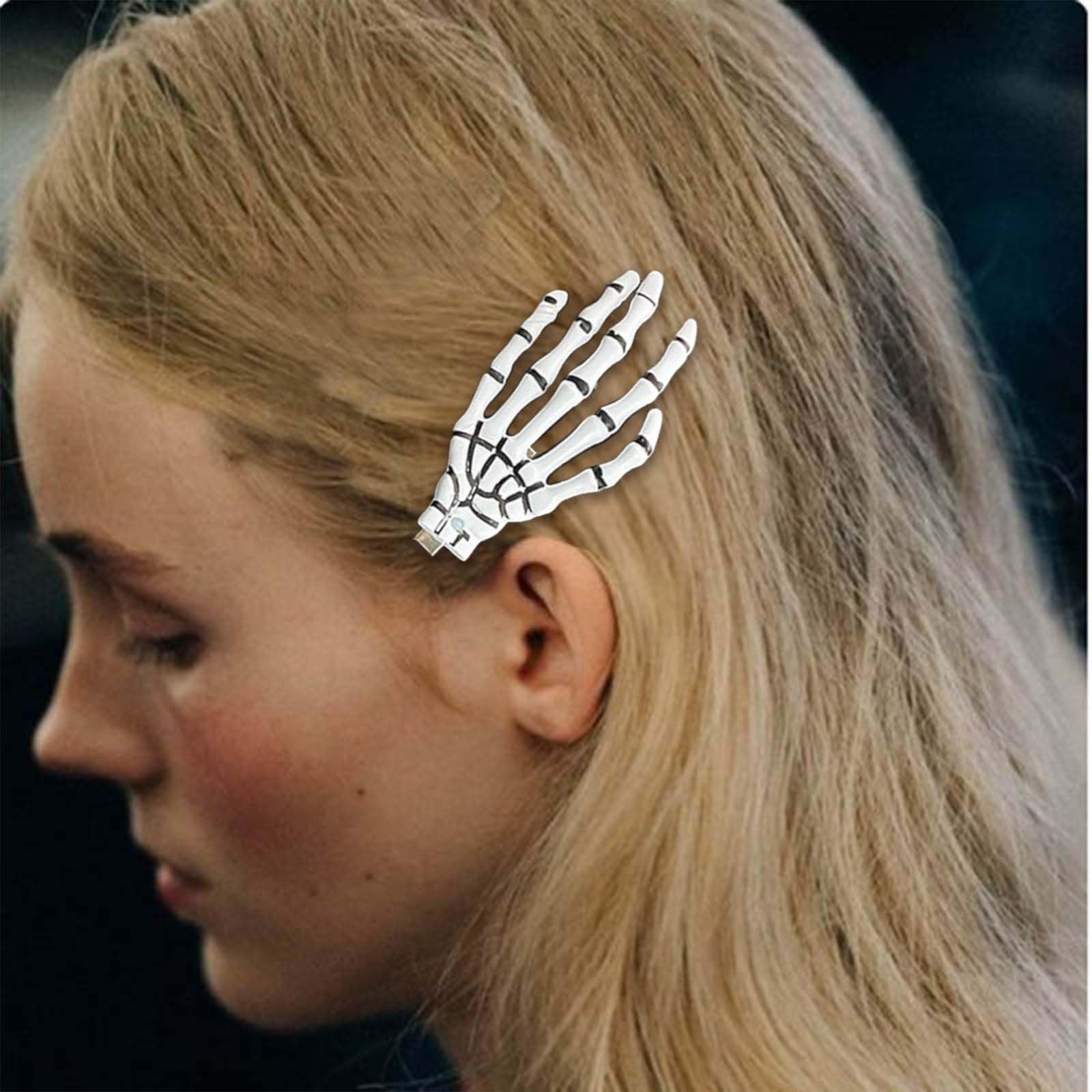 Amazon.com: Iaceble Gothic Skeleton Hand Bone Hairclip 