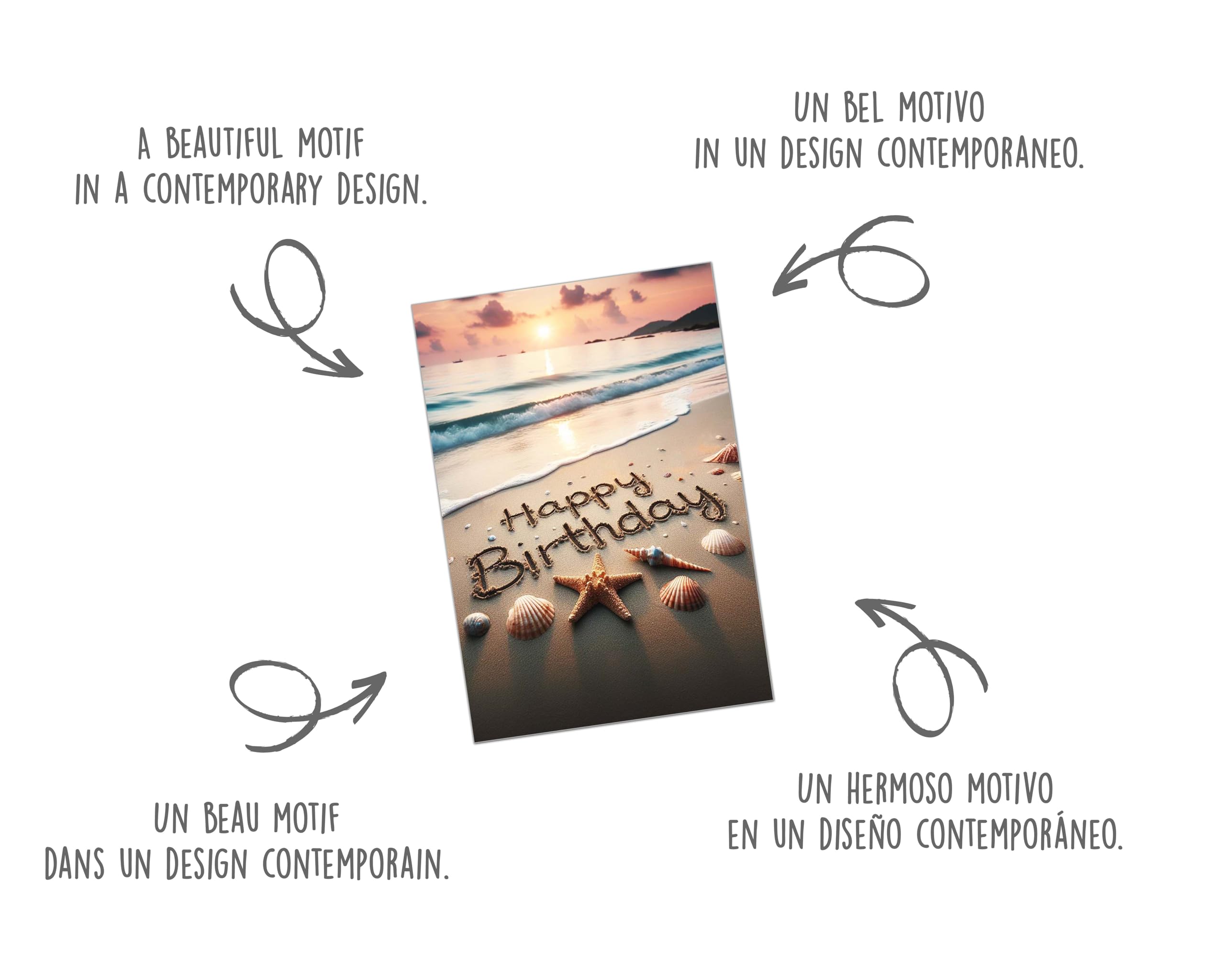 Biglietti Auguri Matrimonio Personalizzabili Con Conchiglie - Kit 10 Set Con Buste, Colore Nero - Foto 3