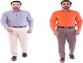 Set of 2 Slim Fit Cotton Blend Formal Casual Shirts for Men