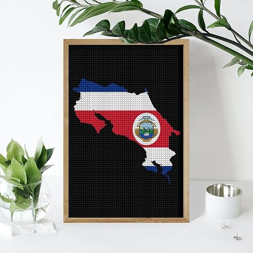 Miniatura 7 de Costa Rica Flag Map Diamond Wall Art Kits Square Full Drill Picture Home Wall Decoration Gift