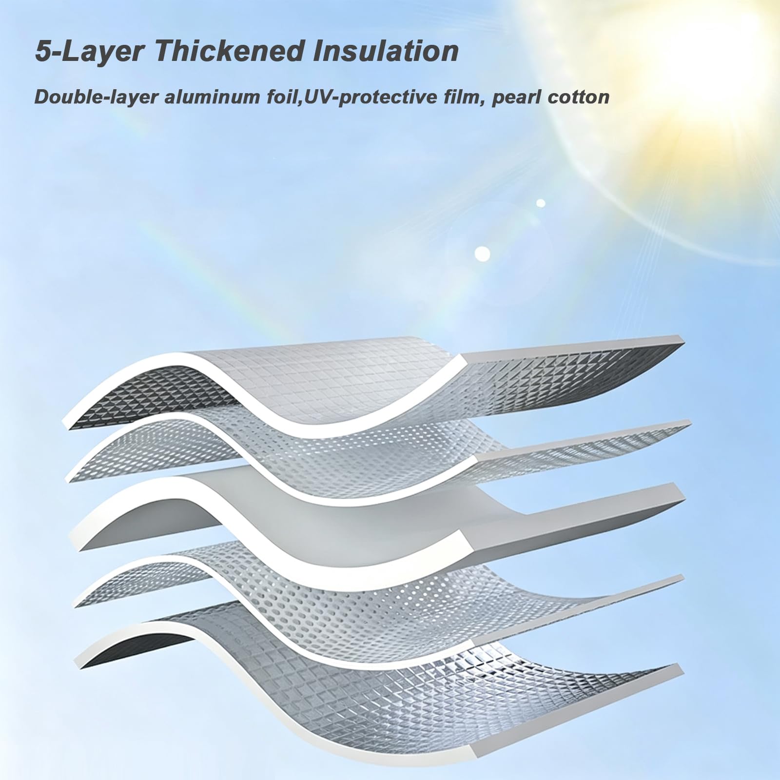 Film Occultant Fenêtre Anti-UV de 7 Mm d'Épaisseur en Feuille d'Aluminium (135x200cm)
