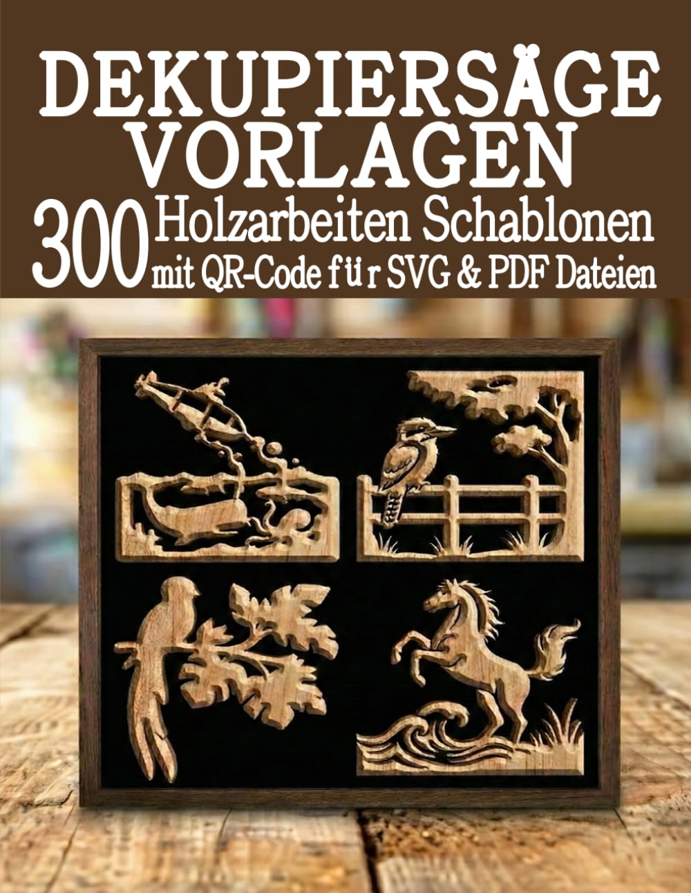Dekupiersäge Vorlagen 300 Holzarbeiten Schablonen: Eine riesige Bibliothek sofort einsatzbereiter Projekte mit QR-Scan & Download von SVG- & PDF-Dateien