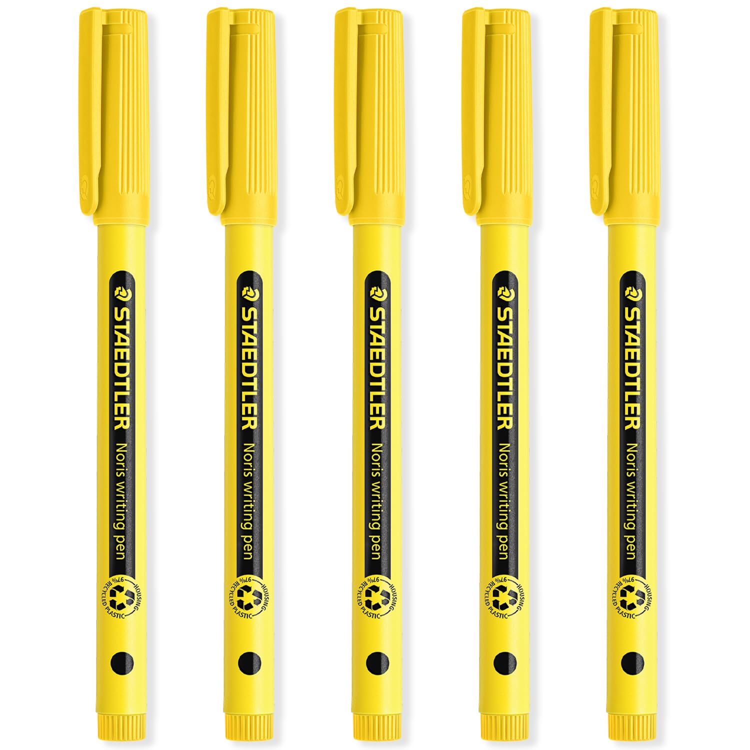 STAEDTLER 307 Noris Writing Pen - Handwriting Pens - 0.6mm Line Width - Ideal for School, Work, Office, etc (Bright Yellow)