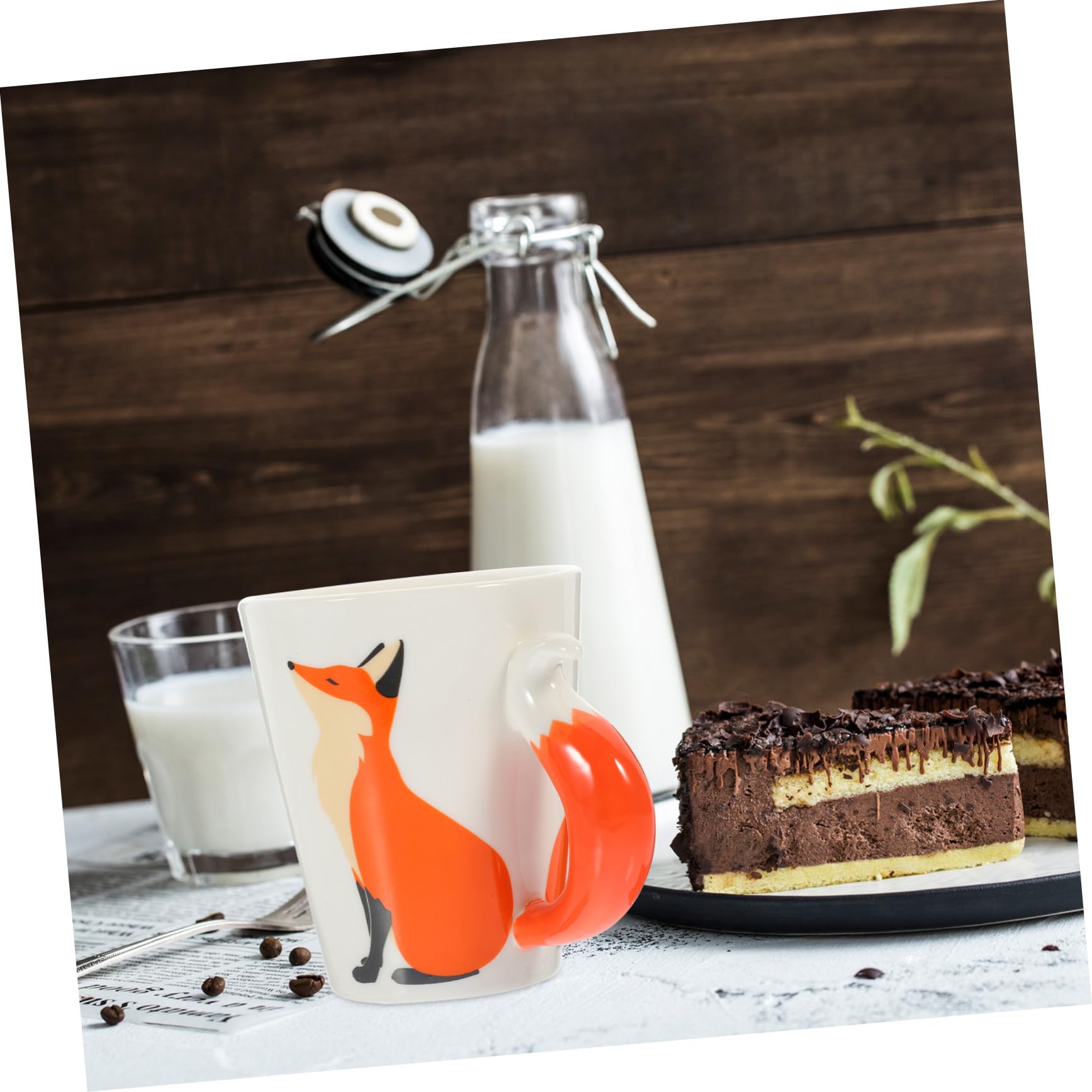 INOOMP Dekorative Keramiktasse 360ml aus Keramik für Kaffee und Tee | Oranges, Schlichtes Design mit Schönen Linien, Standfest und Leicht zu Reinigen, für Zuhause oder Büro