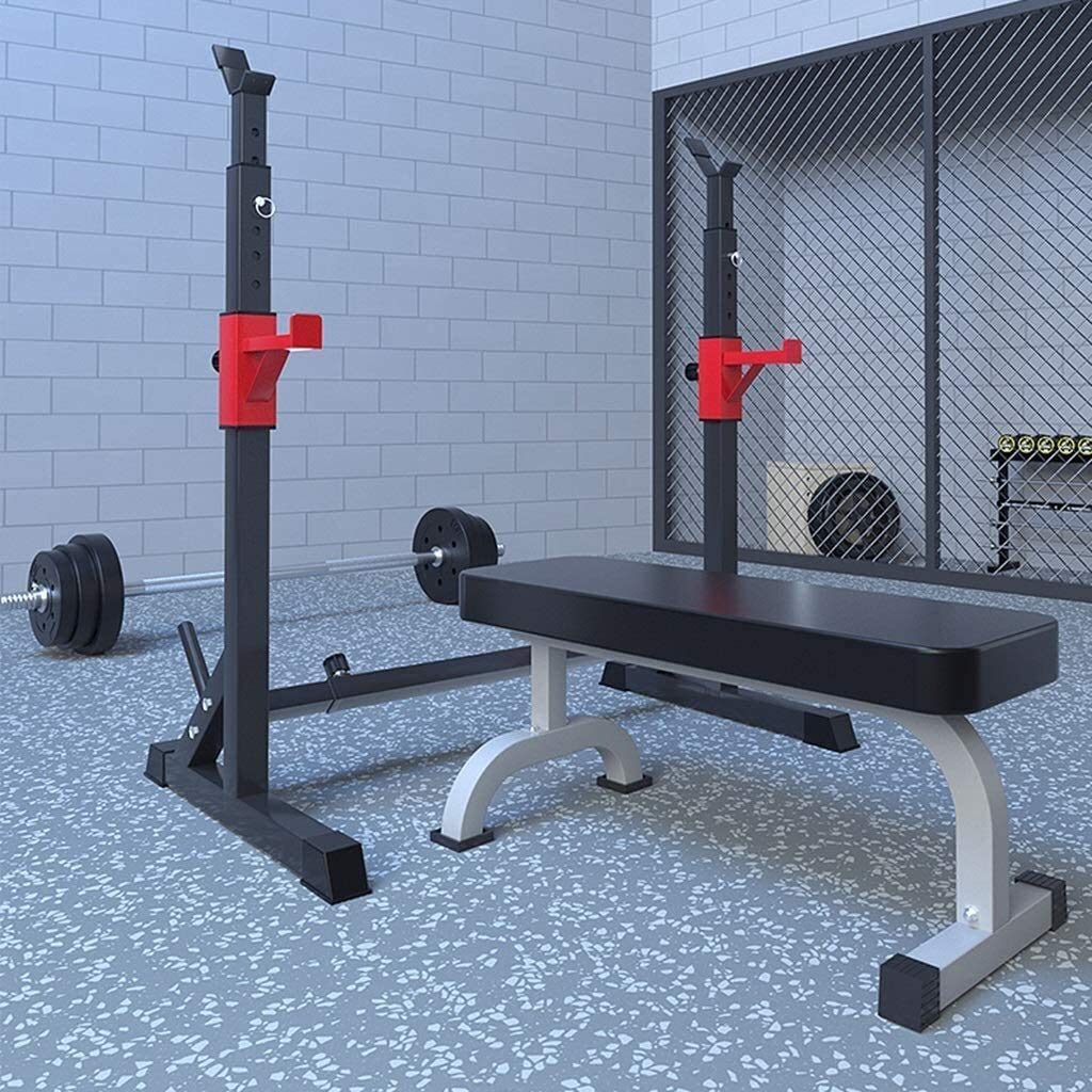 Banco de pesas ajustable para ejercicios con sentadillas, soporte de levantamiento de pesas ajustable, equipo de gimnasio para el hogar, máquinas portátiles de entrenamiento físico, se pueden ajustar