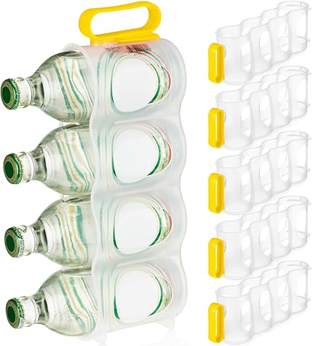 Organizador portátil de latas de soda para estante del refrigerador estantes de plástico transparente para latas de cerveza con mango extraíble