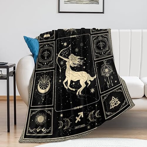 Miniatura 3 de Manta de constelación de Sagitario con signo de astrología, manta de microfibra ligera para cumpleaños, graduación para mamá, regalos para mujeres y