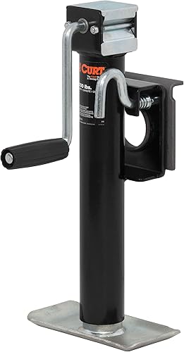 CURT 28302 Gato de remolque giratorio estilo soporte soldado, capacidad de soporte de 3,000 libras, desplazamiento vertical de 10 pulgadas