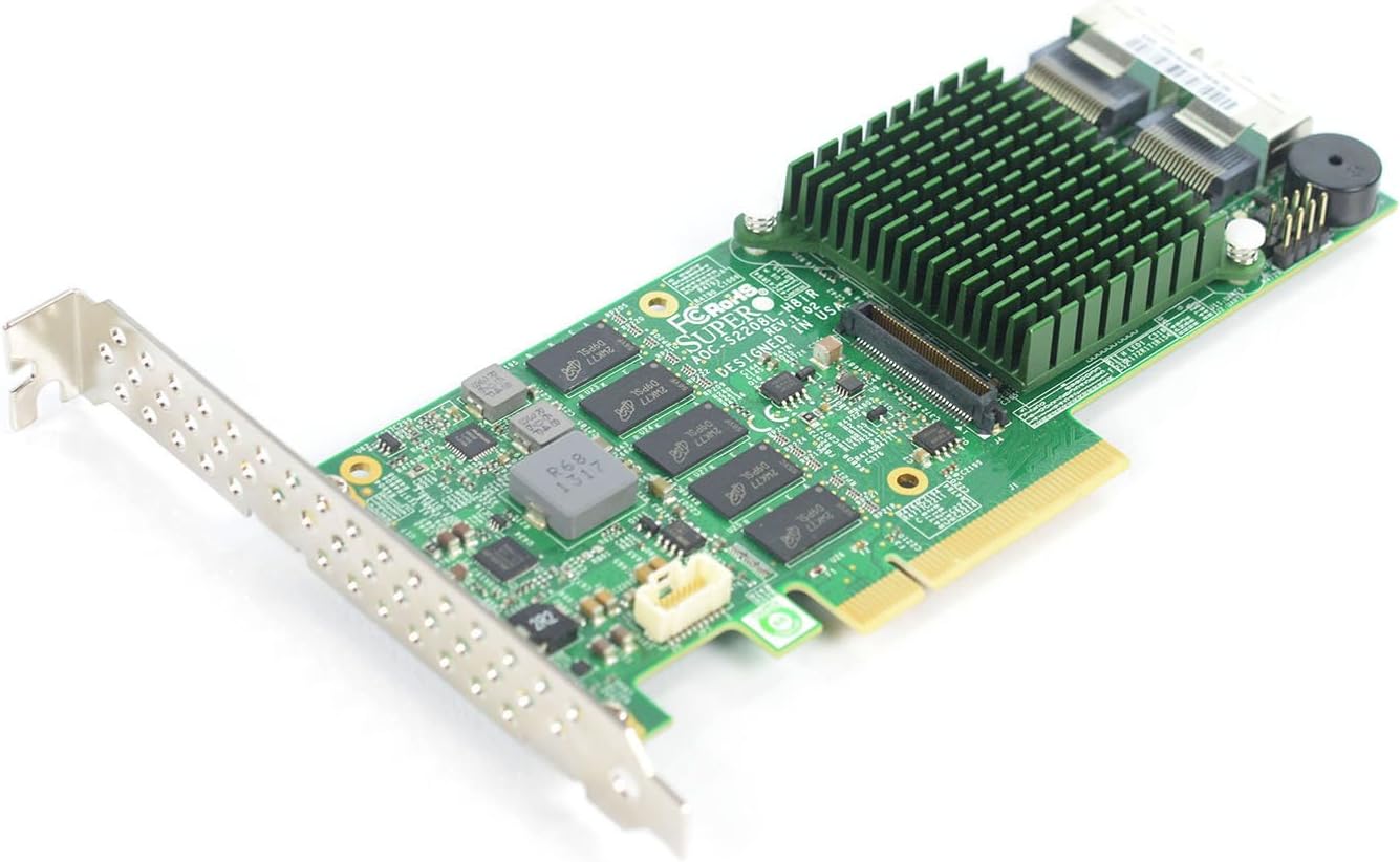 Storage Controller - 8 Channel - SATA 6Gb/s/SAS 6Gb/s Low Profile - 6 Gbit/s - RAID 0, 1, 5, 6, 10, 50, 60 - PCIe 3.0 x8 - for SuperServer 6017B-URF; SuperStorage Server 2027R-AR24, 2027R-AR24NV