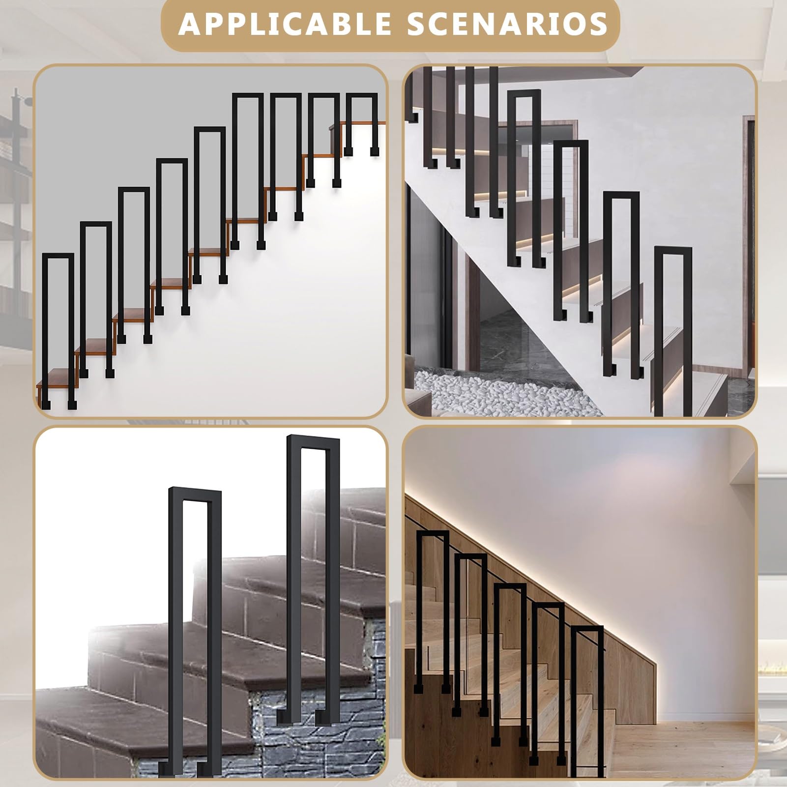 Ringhiera Per Scale A U SCGSJZH - Corrimano Laterale In Ferro | Per Interni Ed Esterni