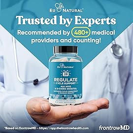 Regulate Cycle Support - Hormone Balance for Women at Optimal 40:1 Myo-Inositol 2000 mg & D-Chiro Inositol 50 mg - Supplement for Period Consistency, Menstrual & Ovulation Support - 120 Vegan Capsules